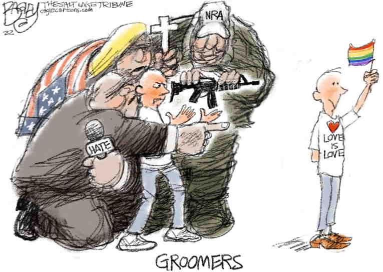 Political/Editorial Cartoon by Pat Bagley, Salt Lake Tribune on Yet Another Mass Shooting