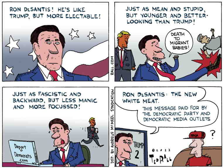 Political/Editorial Cartoon by Ted Rall on Trump Announcement Fizzles