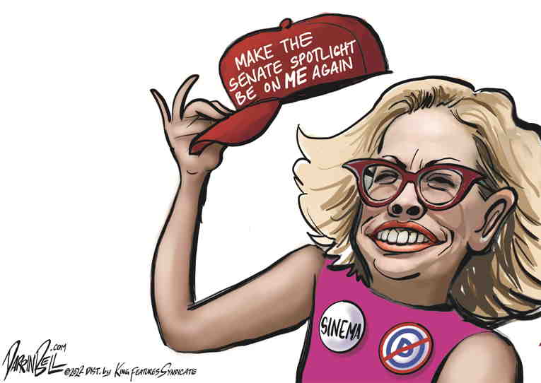 Political/Editorial Cartoon by Darrin Bell, Washington Post Writers Group on Kyrsten Sinema Makes Headlines