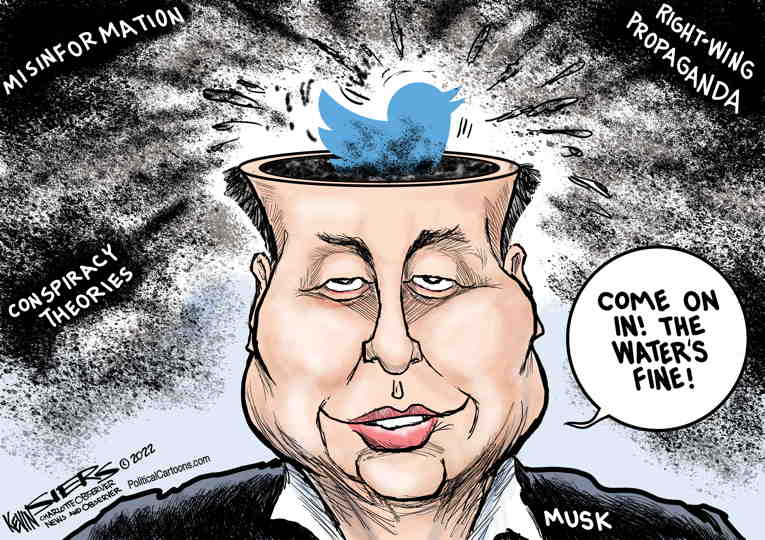 Political/Editorial Cartoon by Kevin Siers, Charlotte Observer on Elon Musk Loses Billions