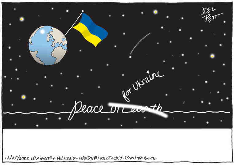 Political/Editorial Cartoon by Joel Pett, Lexington Herald-Leader, CWS/CartoonArts Intl. on Zelenskyy Visits U.S.