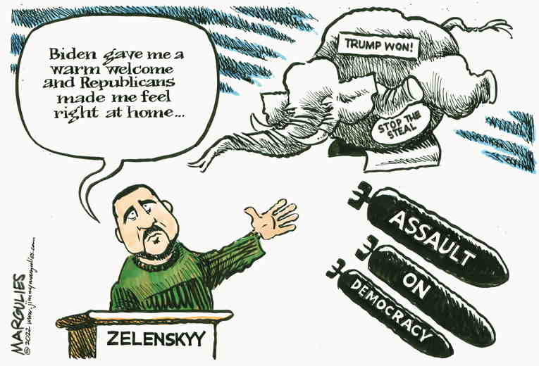 Political/Editorial Cartoon by Jimmy Margulies, King Features on Zelenskyy Visits U.S.