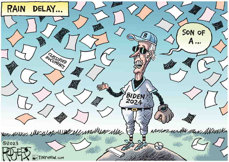 Political/Editorial Cartoon by Rob Rogers on More Classified Documents Found