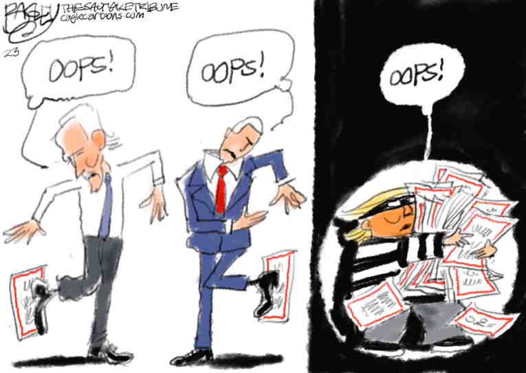 Political/Editorial Cartoon by Pat Bagley, Salt Lake Tribune on More Classified Documents Found
