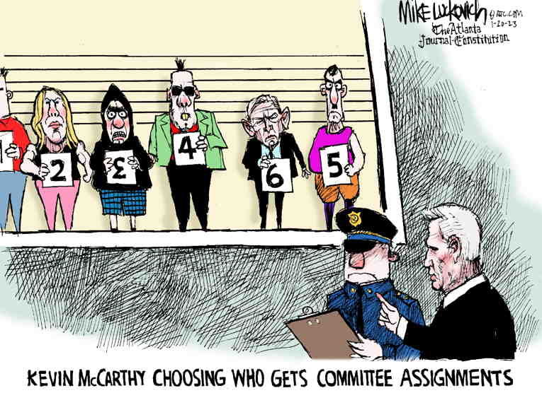 Political/Editorial Cartoon by Mike Luckovich, Atlanta Journal-Constitution on McCarthy Declares War