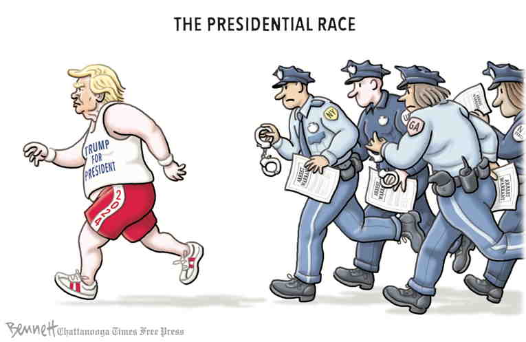 Political/Editorial Cartoon by Clay Bennett, Chattanooga Times Free Press on Republicans Split on Trump