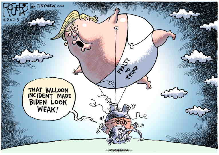 Political/Editorial Cartoon by Rob Rogers on Trump Still Top Republican