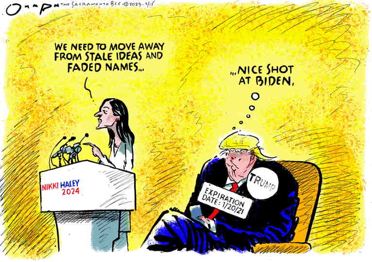 Political/Editorial Cartoon by Jack Ohman, The Oregonian on Trump Still Top Republican