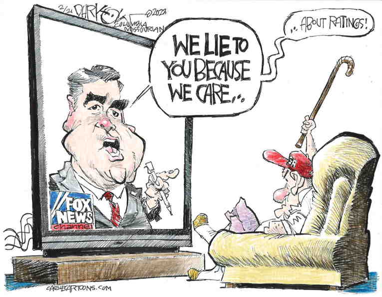 Political/Editorial Cartoon by John Darkow, Columbia Daily Tribune, Missouri on Texts Reveal Fox’s Motives