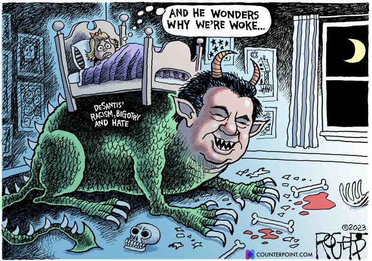 Political/Editorial Cartoon by Rob Rogers on DeSantis Cracks Down