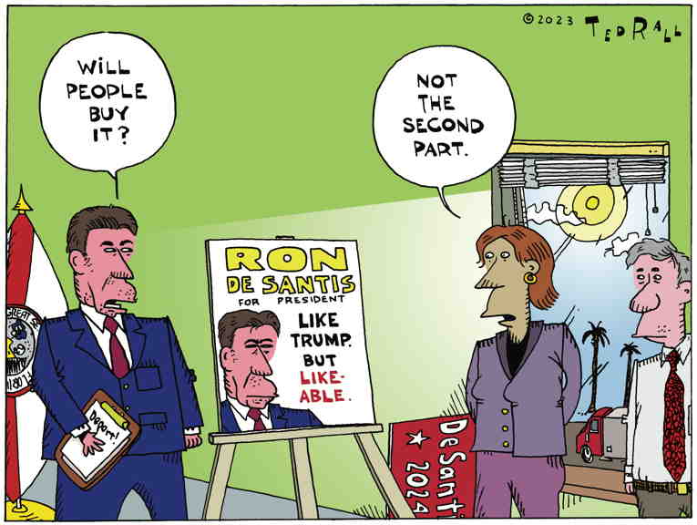 Political/Editorial Cartoon by Ted Rall on DeSantis Cracks Down