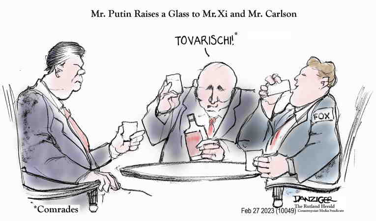 Political/Editorial Cartoon by Jeff Danziger on Putin Promises More War