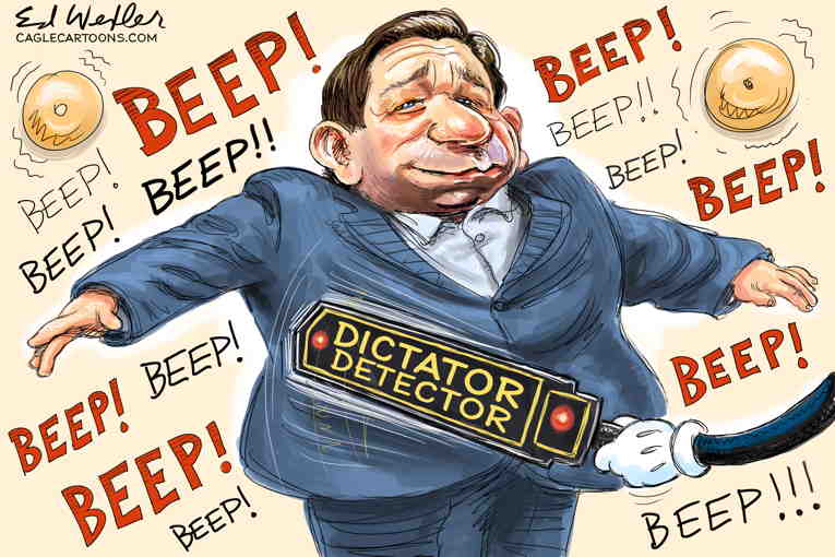 Political/Editorial Cartoon by Ed Wexler, PoliticalCartoons.com on DeSantis Goes Full Authoritarian