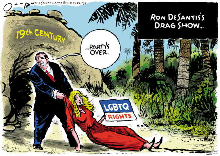 Political/Editorial Cartoon by Jack Ohman, The Oregonian on DeSantis Goes Full Authoritarian