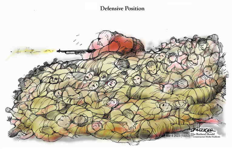 Political/Editorial Cartoon by Jeff Danziger on Death Toll Mounts in Ukraine