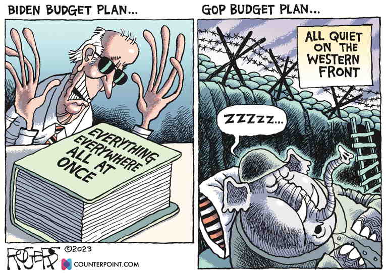 Political/Editorial Cartoon by Rob Rogers on Inflation Slows Slightly