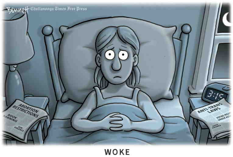 Political/Editorial Cartoon by Clay Bennett, Chattanooga Times Free Press on Republicans Go for Woke