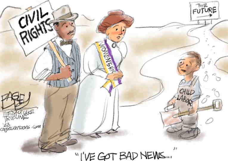 Political/Editorial Cartoon by Pat Bagley, Salt Lake Tribune on Republicans Go for Woke