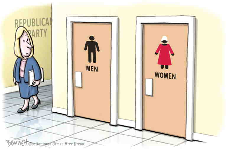 Political/Editorial Cartoon by Clay Bennett, Chattanooga Times Free Press on Republicans Go for Woke