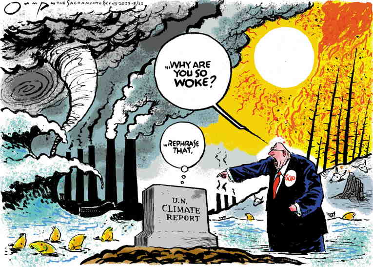 Political/Editorial Cartoon by Jack Ohman, The Oregonian on Planet’s Destruction Imminent