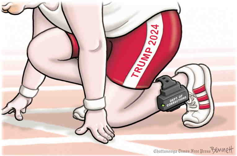 Political/Editorial Cartoon by Clay Bennett, Chattanooga Times Free Press on Trump Ramps Up Campaign