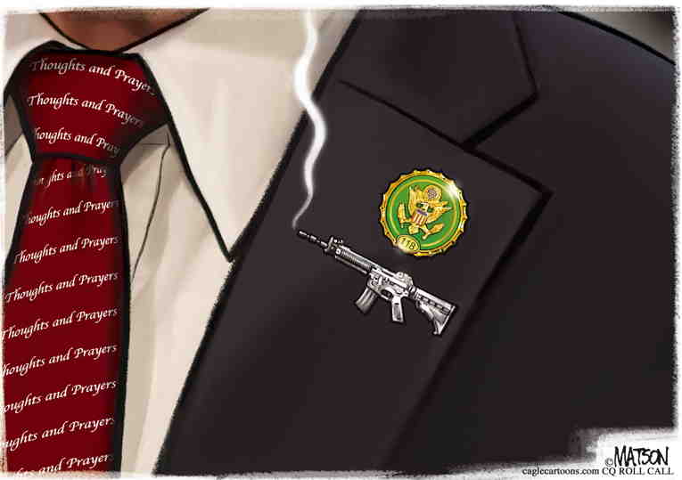 Political/Editorial Cartoon by RJ Matson, Cagle Cartoons on School Shooting Kills 6