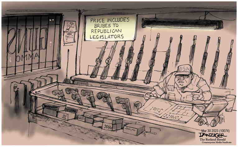 Political/Editorial Cartoon by Jeff Danziger on Gun Safety Measures Debated