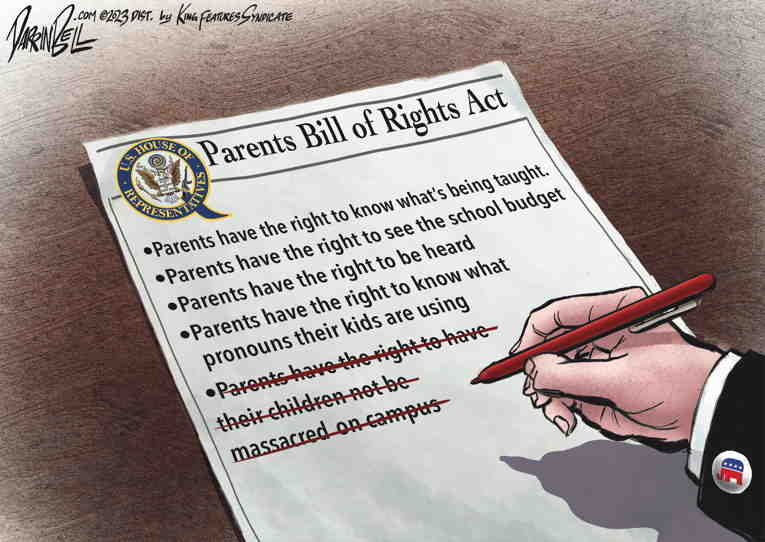 Political/Editorial Cartoon by Darrin Bell, Washington Post Writers Group on Gun Safety Measures Debated