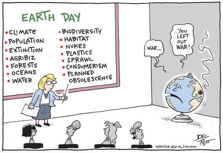 Political/Editorial Cartoon by Joel Pett, Lexington Herald-Leader, CWS/CartoonArts Intl. on Extreme Weather Pummels Planet