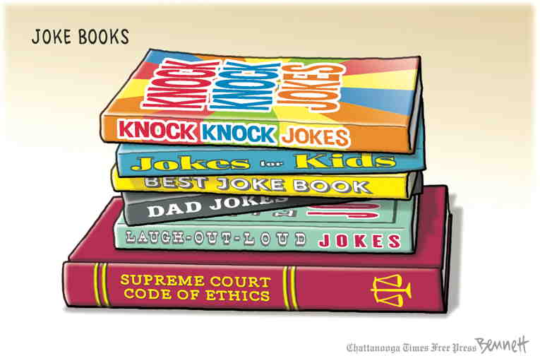 Political/Editorial Cartoon by Clay Bennett, Chattanooga Times Free Press on Supreme Corruption Uncovered