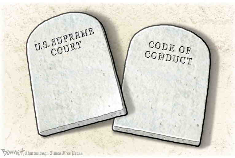 Political/Editorial Cartoon by Clay Bennett, Chattanooga Times Free Press on Courting Supreme Disaster