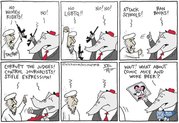 Political/Editorial Cartoon by Joel Pett, Lexington Herald-Leader, CWS/CartoonArts Intl. on McCarthy Threatens Default