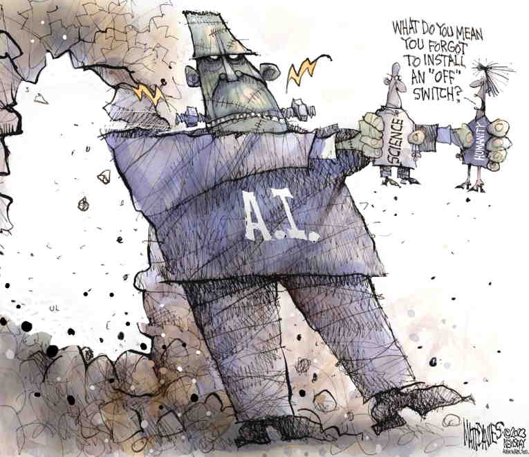 Political/Editorial Cartoon by Matt Davies, Journal News on The End Is Near