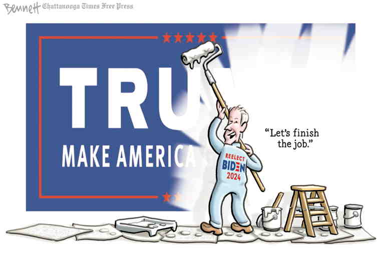 Political/Editorial Cartoon by Clay Bennett, Chattanooga Times Free Press on Americans Disheartened