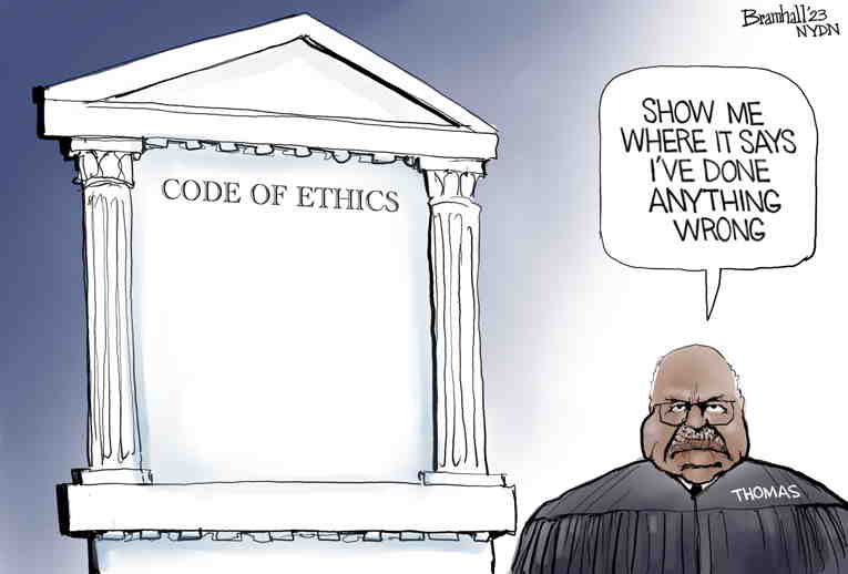 Political/Editorial Cartoon by Bill Bramhall, New York Daily News on Supreme Court Held in Contempt