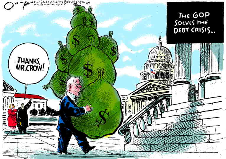 Political/Editorial Cartoon by Jack Ohman, The Oregonian on Republicans Threaten Default
