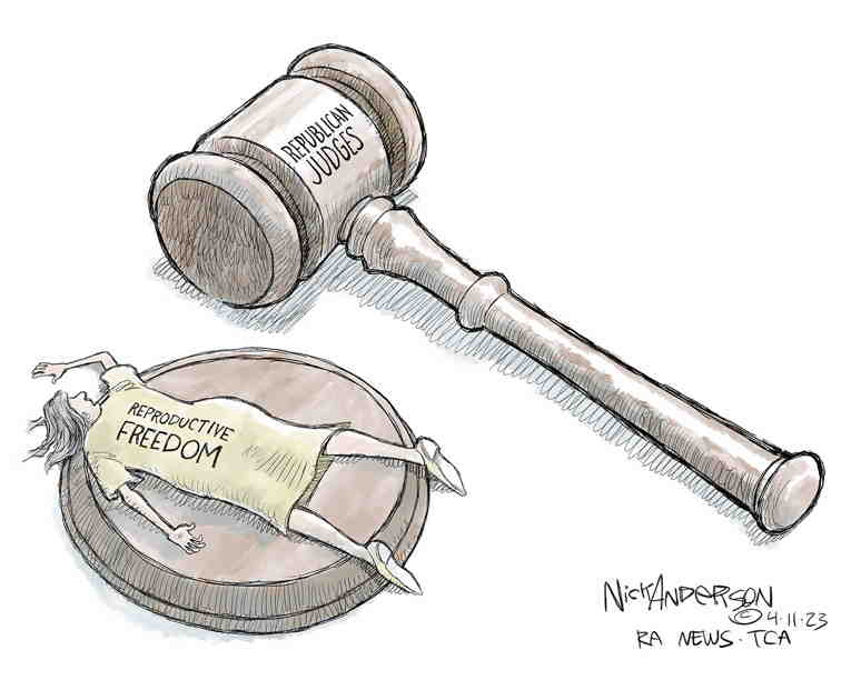 Political/Editorial Cartoon by Nick Anderson, Houston Chronicle on GOP Doubles Down