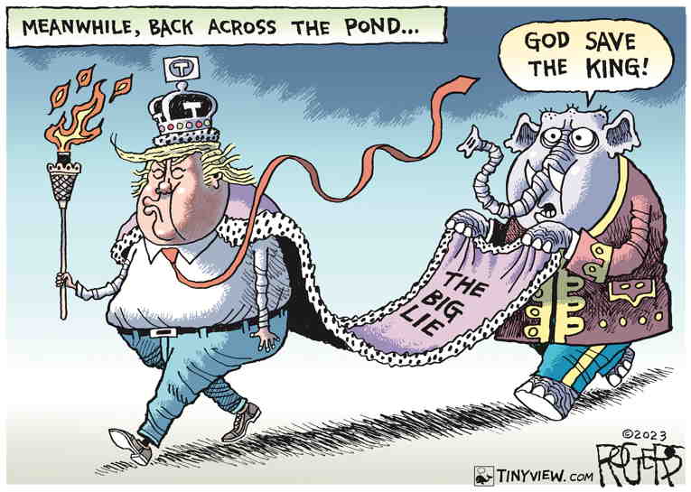 Political/Editorial Cartoon by Rob Rogers on GOP Doubles Down
