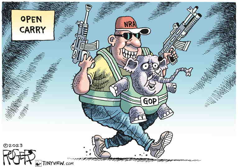 Political/Editorial Cartoon by Rob Rogers on Republicans Block New Gun Laws