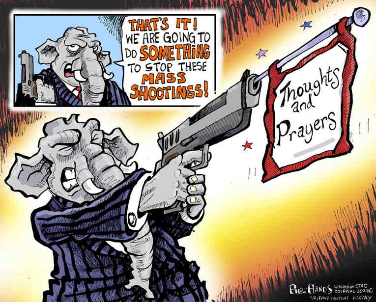 Political/Editorial Cartoon by Phil Hands, Wisconsin State Journal on Republicans Block Gun Laws