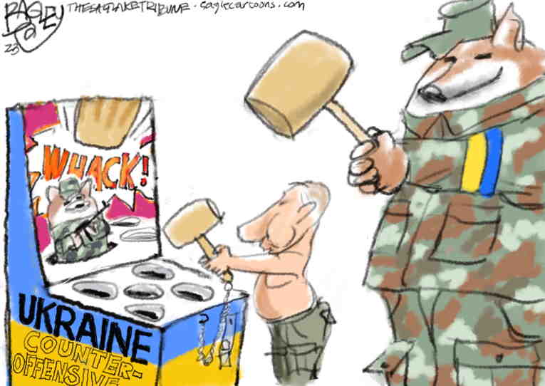 Political/Editorial Cartoon by Pat Bagley, Salt Lake Tribune on Ukraine Mounts Counter Offensive