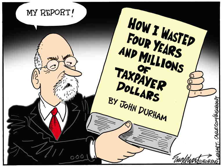 Political/Editorial Cartoon by Bob Engelhart, Hartford Courant on Durham Faceplants