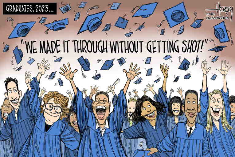 Political/Editorial Cartoon by David Horsey on Millions Graduate