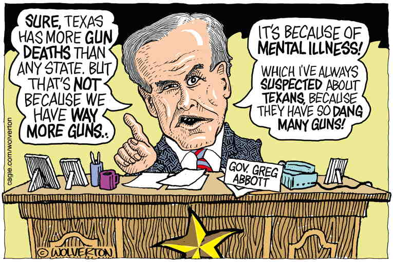 Political/Editorial Cartoon by Monte Wolverton, Cagle Cartoons on More Mass Shootings