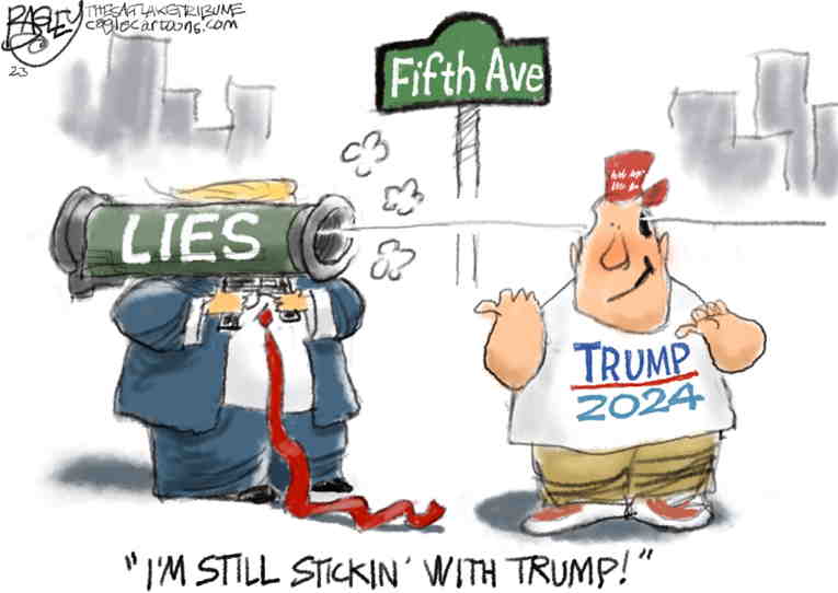 Political/Editorial Cartoon by Pat Bagley, Salt Lake Tribune on CNN Sells Out