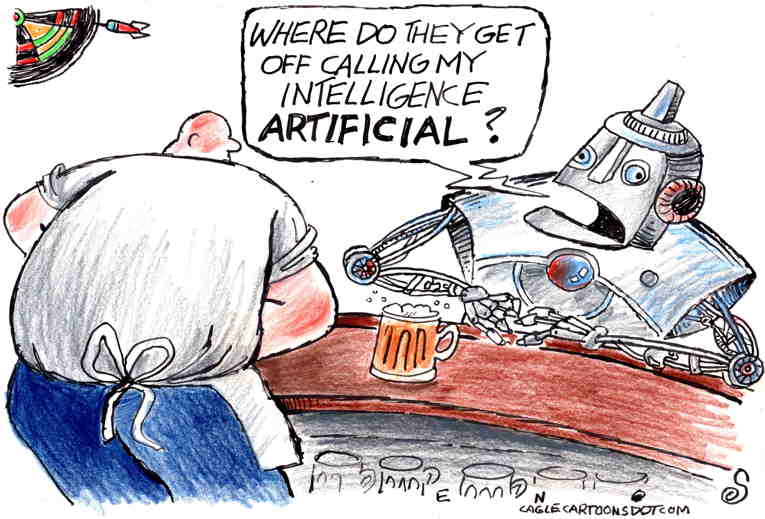 Political/Editorial Cartoon by Randall Enos, Cagle Cartoons on AI Genie Escapes Bottle