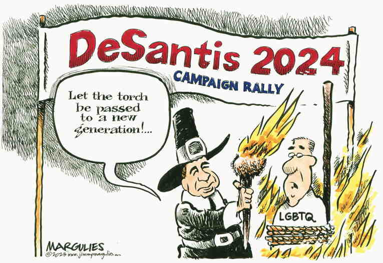 Political/Editorial Cartoon by Jimmy Margulies, King Features on DeSantis Enters Race