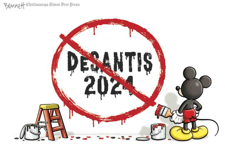 Political/Editorial Cartoon by Clay Bennett, Chattanooga Times Free Press on DeSantis Enters Race