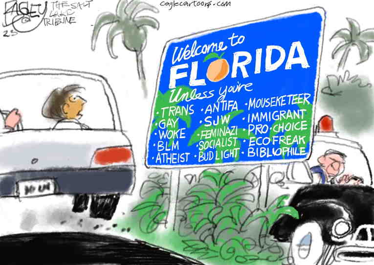 Political/Editorial Cartoon by Pat Bagley, Salt Lake Tribune on Florida Goes Rogue