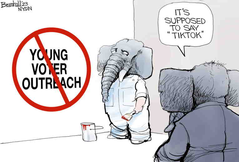 Political/Editorial Cartoon by Bill Bramhall, New York Daily News on GOP Doubles Down